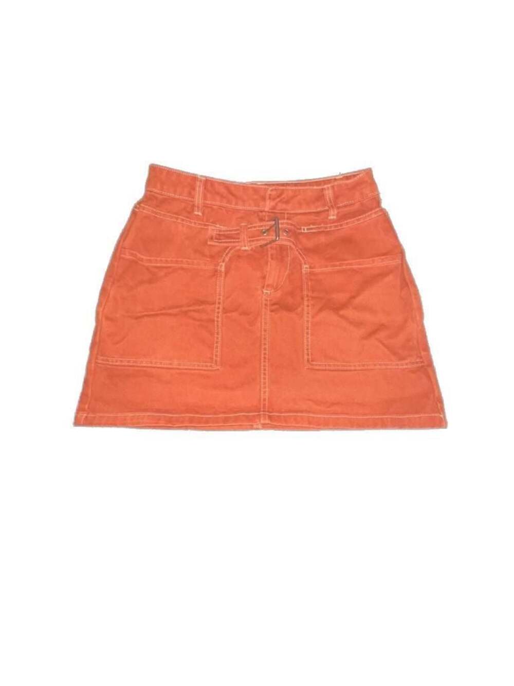 Future Collective with Reese Blutstein Rust Saddle Wrap Mini Skirt
